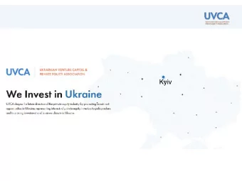 Kyiv  About  Ukrainian Venture Capital and Private Equity Association (UVCA) was established  TO