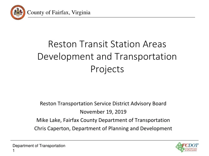 development and transportation