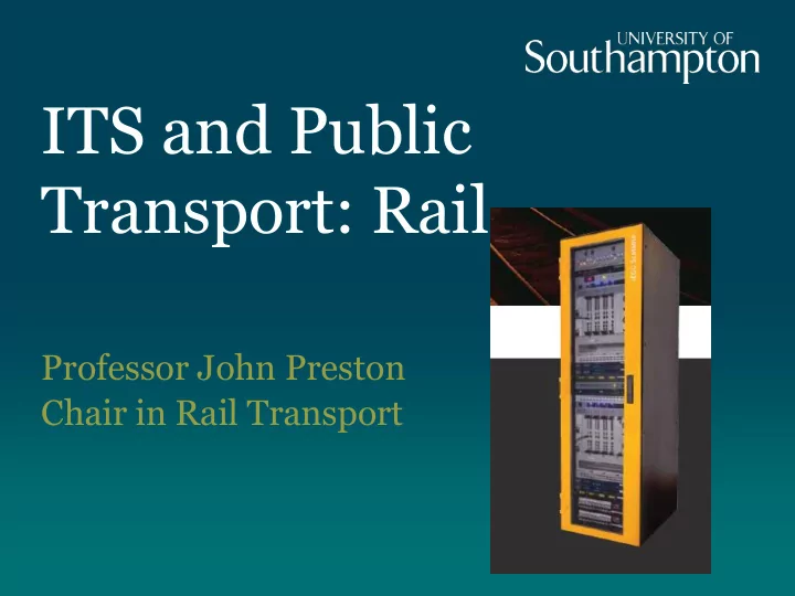 its and public transport rail