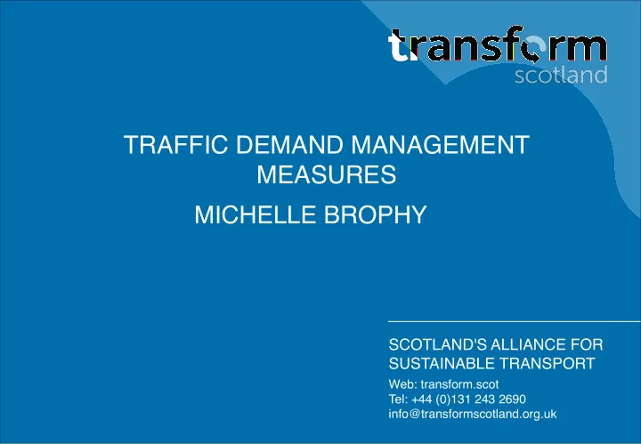 traffic demand management measures