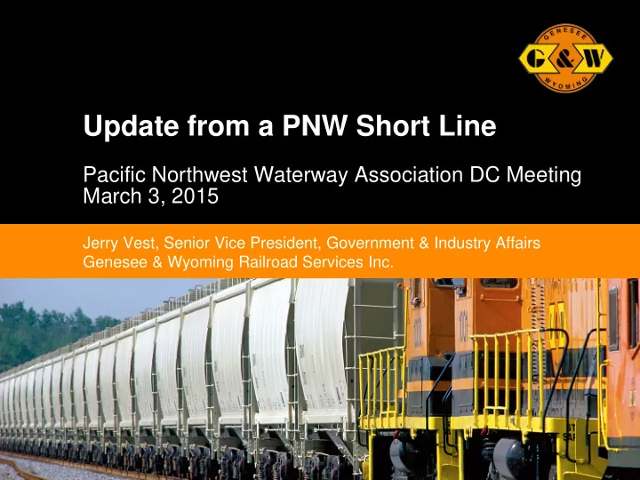 update from a pnw short line