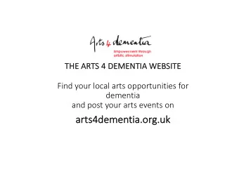 ar  arts4de  dementia.  ia.org.uk  uk  For Social  Prescribers  Find arts opportunities -