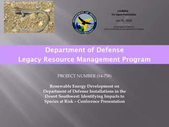 ~--    .  .  Department of Defense , .,  OFFICE OF PREPUBLICATION AND SECURITY REVIEW  !\M.A