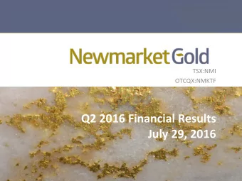Q2 2016 Financial Results July 29, 2016  1  Forward Looking Statements  Certain informa?on set