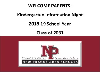 Kindergarten Information Night  2018-19 School Year  Class of 2031  Introduction of Teachers  Mrs.