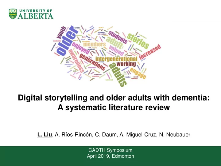 digital storytelling and older adults with dementia a