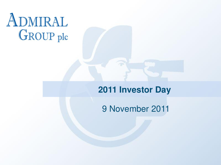 2011 investor day 9 november 2011