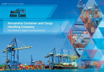 Alexandria Container and Cargo  Handling Company The Gateway to Egypts Growing Economy  THIS