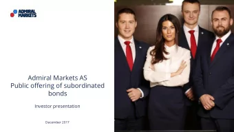 bonds  Investor presentation  December 2017  Disclaimer  This presentation has been prepared in