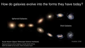 How do galaxies evolve into the forms they have today?  Spheroid Galaxies  Disk Galaxies  Hubble