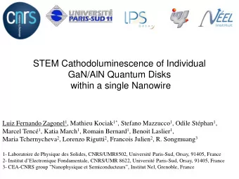 STEM Cathodoluminescence of Individual  GaN/AlN Quantum Disks  within a single Nanowire Luiz