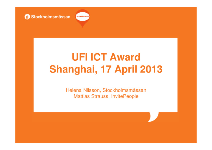 ufi ict award shanghai 17 april 2013