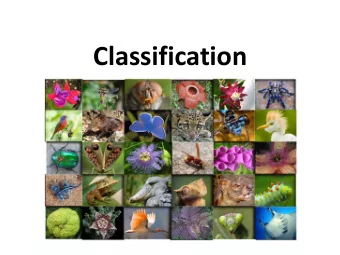 Classification  Species of Organisms  13 billion known species of organisms  This represents