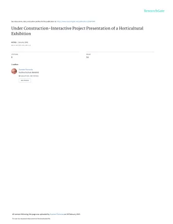 Under ConstructionInteractive Project Presentation of a Horticultural  Exhibition Article