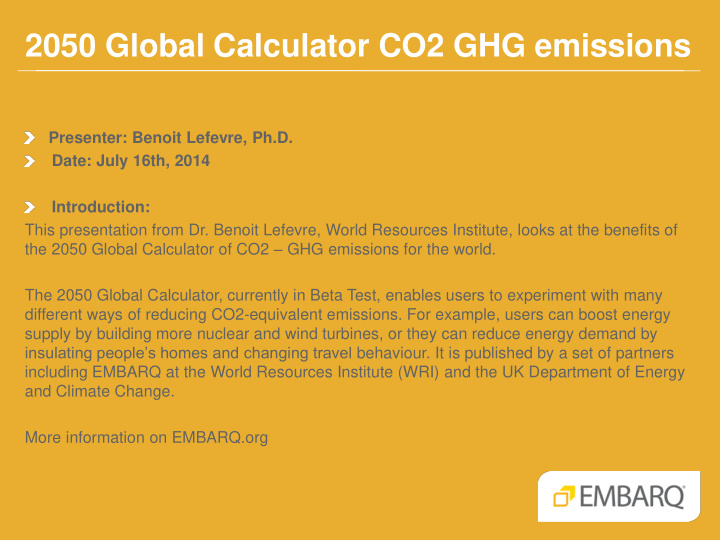 2050 global calculator co2 ghg emissions