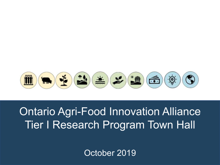 ontario agri food innovation alliance tier i research