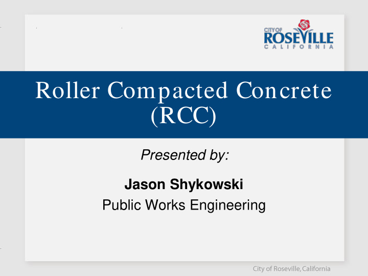 roller compacted concrete rcc