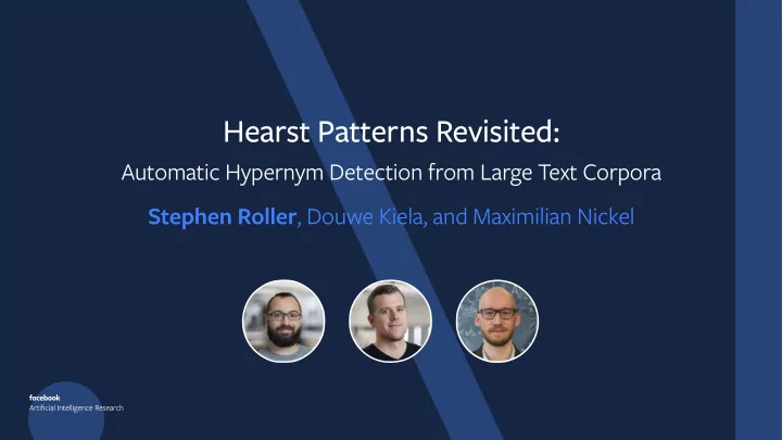 hearst patterns revisited automatic hypernym detection