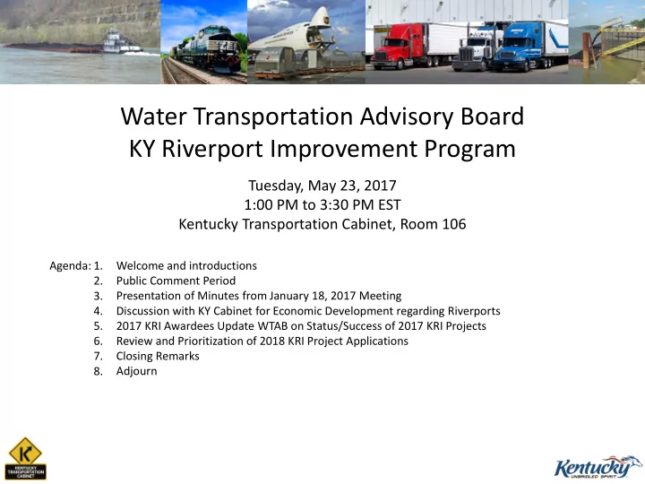 water transportation advisory board ky riverport