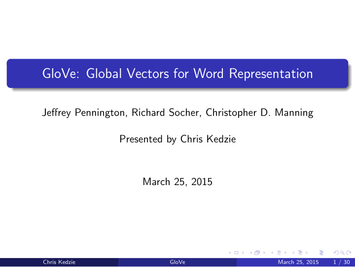glove global vectors for word representation