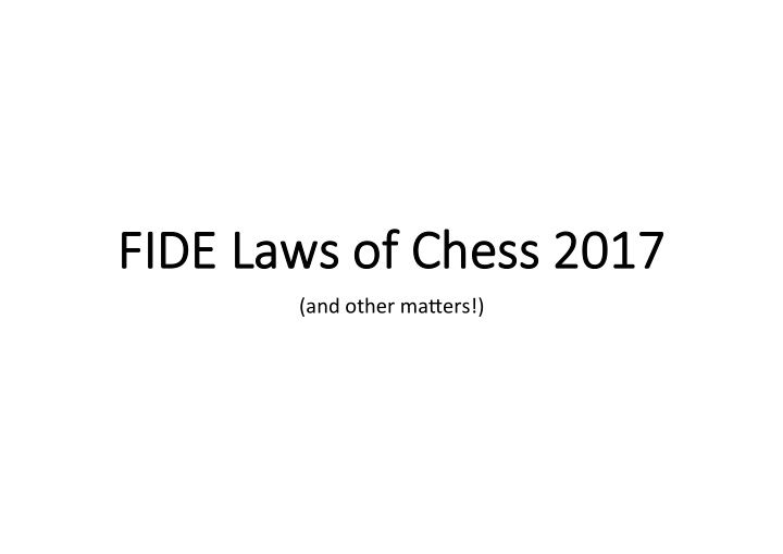 fi fide laws of chess 2017