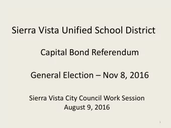 Sierra Vista Unified School District  Capital Bond Referendum  General Election  Nov 8, 2016