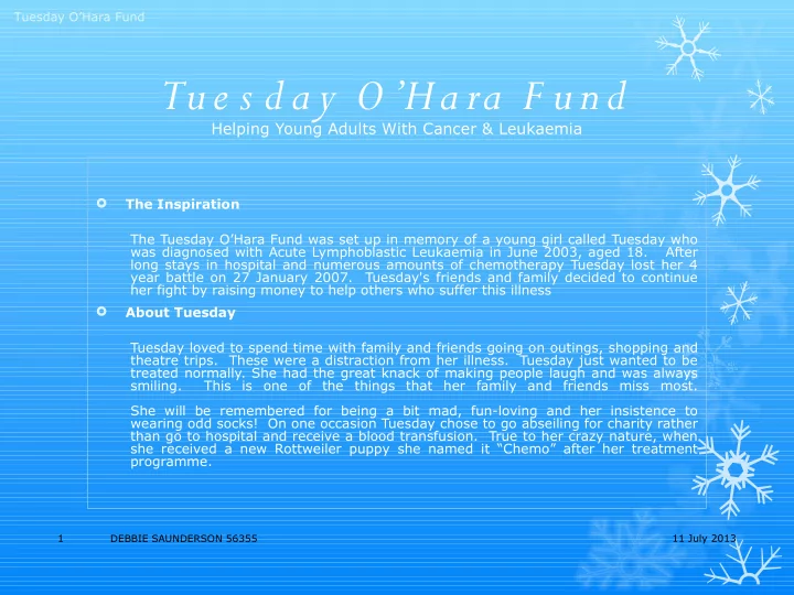 tue s d a y o ha ra f und