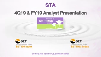STA  STA  4Q  4Q19  19 &amp; FY  &amp; FY19  19 An  Analy  lyst  st Pre  Presentat  sentation  ion
