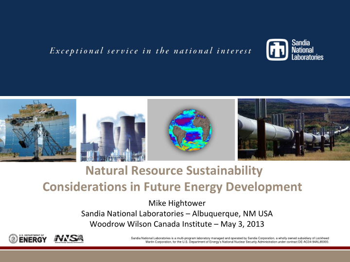 natural resource sustainability considerations in future
