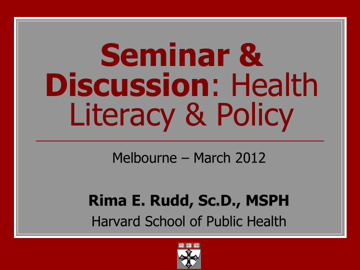 discussion health literacy policy