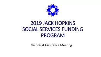 PROGRAM  Technical Assistance Meeting  2019 COMMITTEE MEMBERS  City Council:  Allison Chopra, Chair