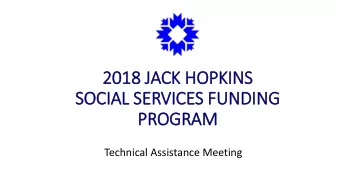 PROGRAM  Technical Assistance Meeting  2018 COMMITTEE MEMBERS  City Council:  Allison Chopra, Chair