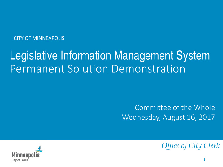 legislative information management system permanent