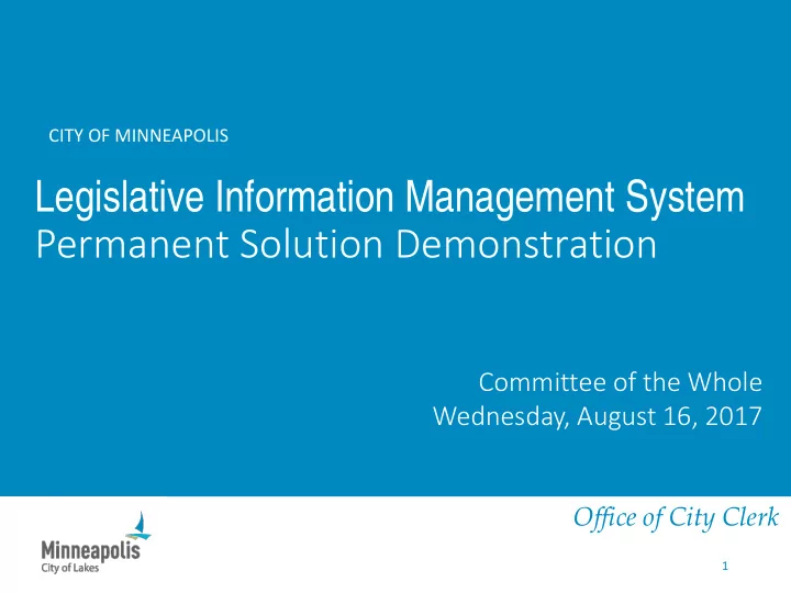 legislative information management system permanent