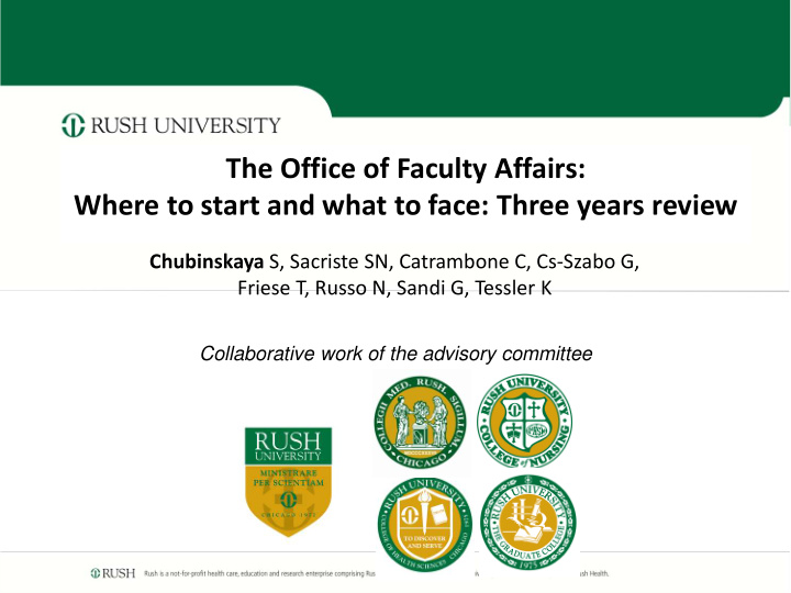 the office of faculty affairs where to start and what to