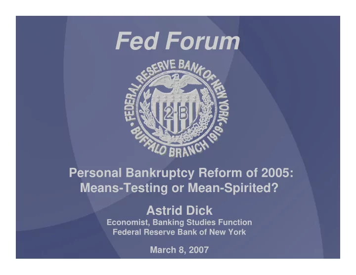 fed forum