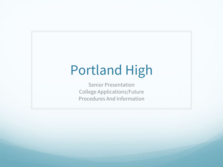 portland high