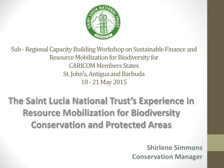 shirlene simmons conservation manager presentation