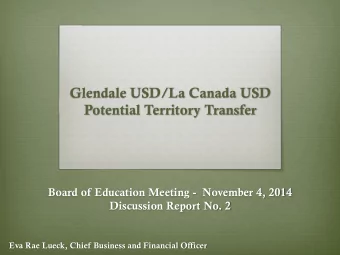 Potential Territory Transfer  Board of Education Meeting -  November 4, 2014  Discussion Report No.