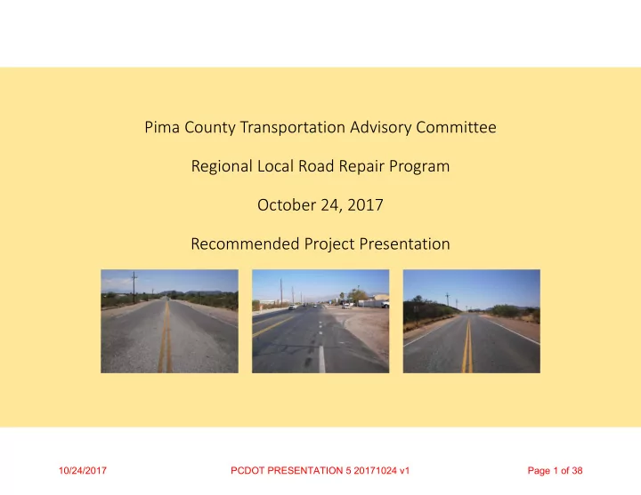 pima county transportation advisory committee regional