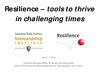 Y  our resilience support team  Virginia Farley , Leadership Program M anager, Superintendents