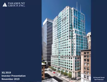 3Q 2019  Investor Presentation  55 Second Street  November 2019  San Francisco  Cautionary Note on