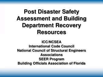 Assessment and Building  Department Recovery  Resources  ICC/NCSEA  International Code Council