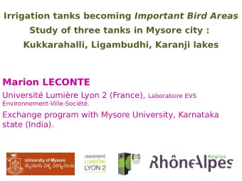 Marion LECONTE Universit Lumire Lyon 2 (France), Laboratoire EVS