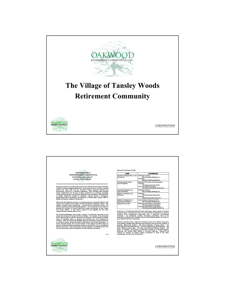 the village of tansley woods retirement community