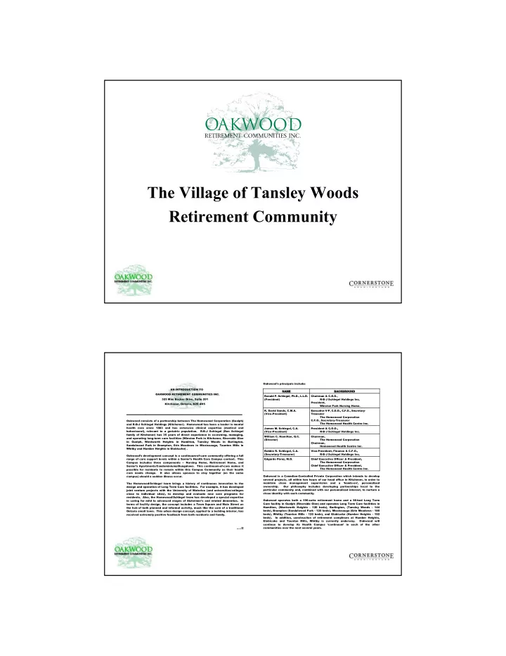 the village of tansley woods retirement community
