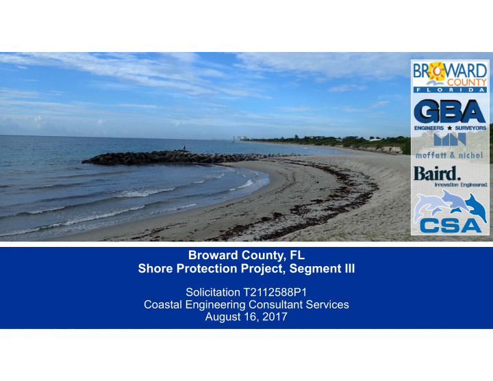 broward county fl shore protection project segment iii