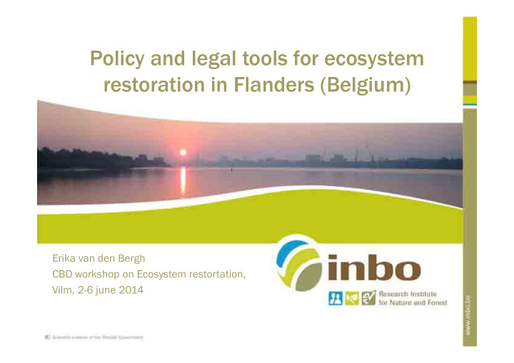 policy and legal tools for ecosystem restoration in