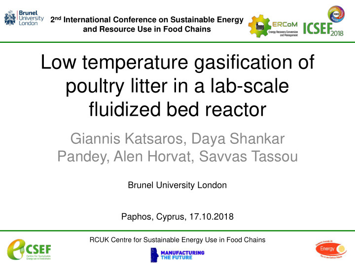 low temperature gasification of poultry litter in a lab