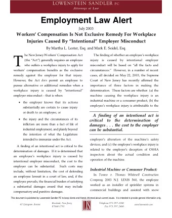 T  (the Act) generally requires an employee  injury  is  caused  by  intentional  employer